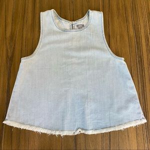 Aerie light wash chambray tank top shirt